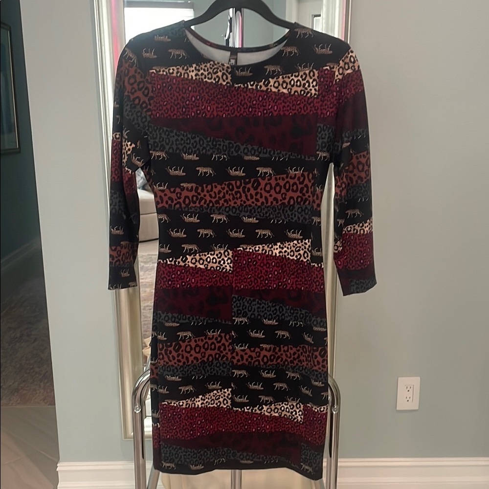 Victoria's Secret Red and Black Sheath Dress 3/4 Sleeve